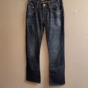 Women's Bootcut  29 X 34 Low-rise Gold Design Denim Jeans in Navy Wash B36 X